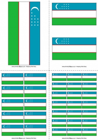 Uzbekistan Flag Printable