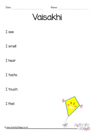 Vaisakhi Sensory Poem Planning Sheet