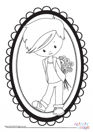 Valentine Boy Colouring Page 2