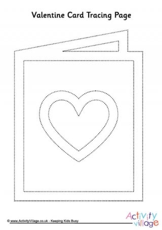 Valentine Card Tracing Page