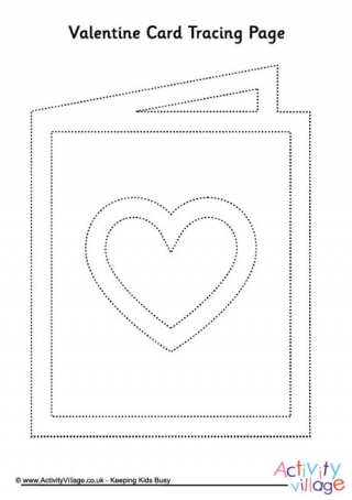 Valentine Card Tracing Page