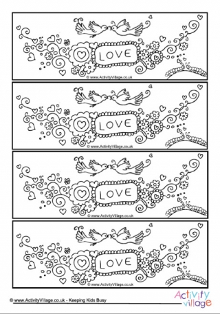 Valentine Colouring Bookmarks 2