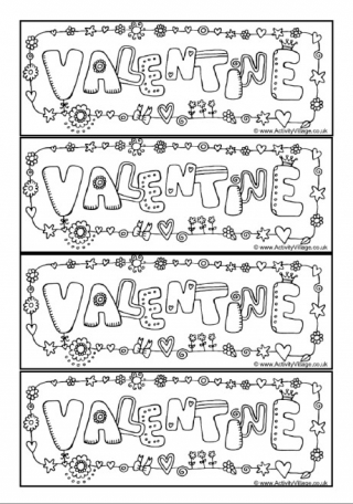 Valentine Colouring Bookmarks