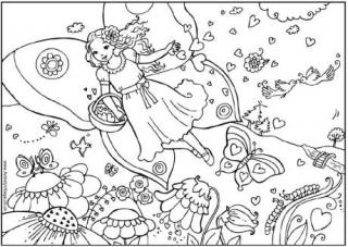 Valentine Fairy Colouring Page