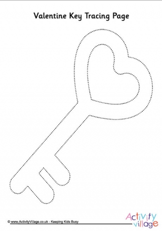 Valentine Key Tracing Page