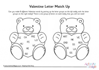 Valentine Letter Match Up