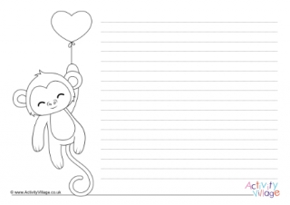Valentine Monkey Writing Paper