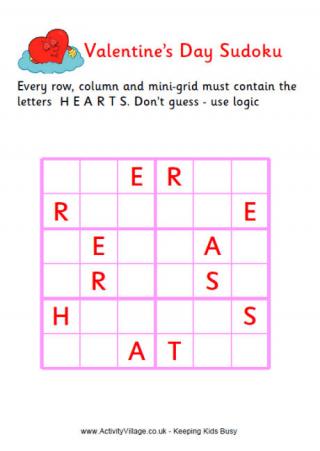 Valentine Word Sudoku - Medium