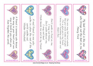 Valentine Bookmarks - Friendship