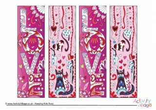 Valentine's Day Doodle Bookmarks