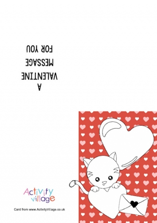 Valentine's Day Kitten Colour Pop Colouring Card