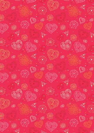 Valentine's Day Scrapbook Paper - Heart Stamp