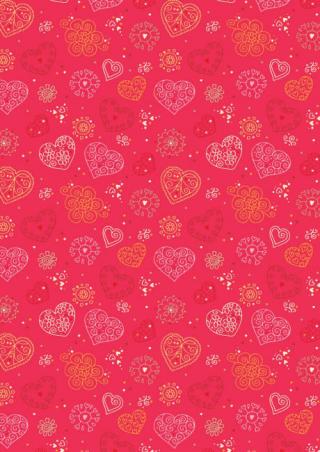 Valentine's Day Scrapbook Paper - Heart Stamp
