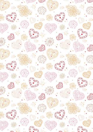 Valentine's Day Scrapbook Paper - Heart Stamp White