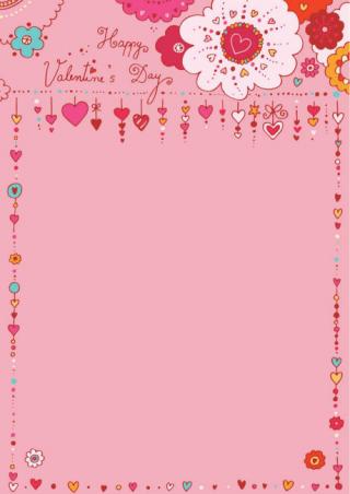Valentine's Day Scrapbook Paper - Pink Frame