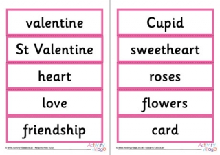 Valentine's Day Word Cards