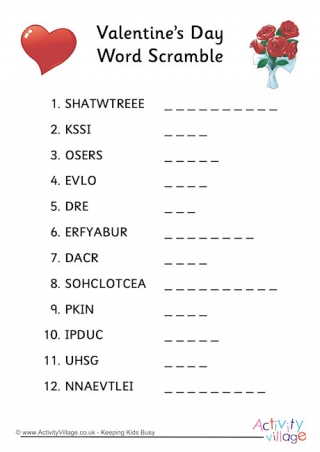 Valentine's Day Word Scramble