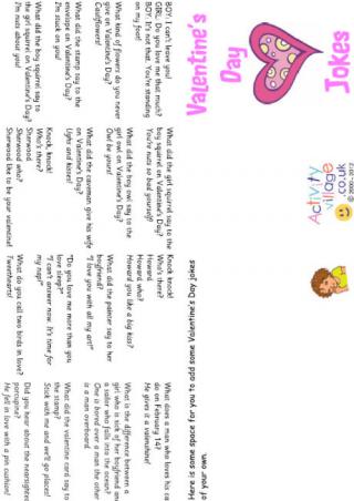 Valentines Jokes Booklet