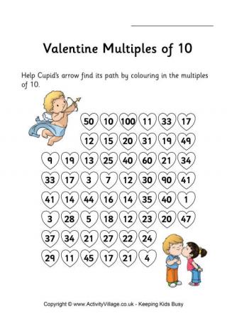 Valentine's Stepping Stones Multiples of 10