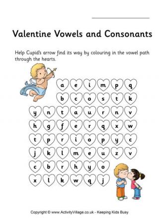 Valentine's Stepping Stones Vowels and Consonants