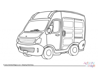 Van Colouring Page