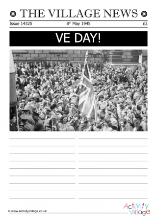 VE Day Newspaper Template