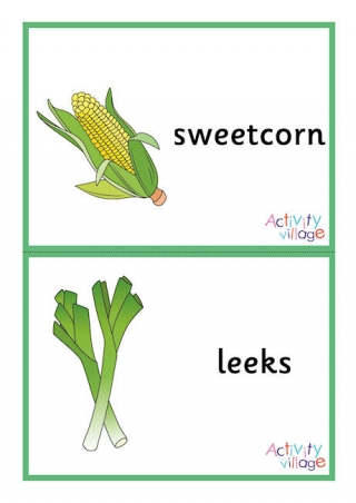 Vegetable Flashcards Large