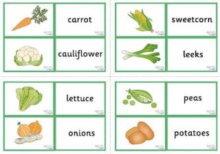 Vegetable Vocabulary Matching Cards