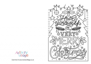 Very Merry Christmas Colouring Card