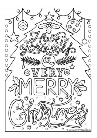 Very Merry Christmas Colouring Page