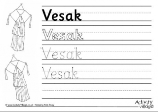Vesak Handwriting Worksheet