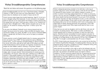 Vichai Srivaddhanaprabha Comprehension