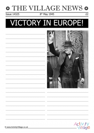 Victory in Europe Newspaper Template