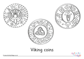 Viking Coins Colouring Page