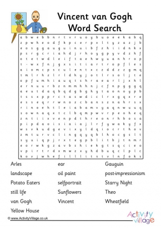 Vincent van Gogh Word Search