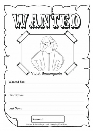 Violet Beauregarde Wanted Poster