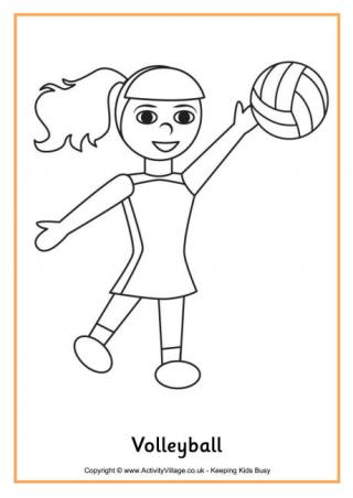 Volleyball Colouring Page
