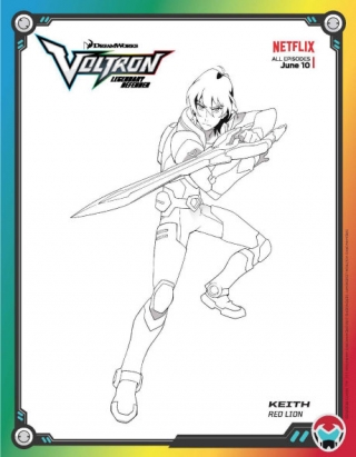 Voltron Legendary Defender Colouring Page - Keith