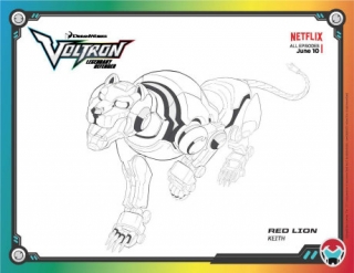 Voltron Legendary Defender Colouring Page - Red Lion