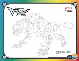 Voltron Legendary Defender Colouring Page - Yellow Lion
