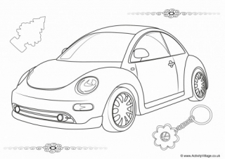 VW Beetle Colouring Page