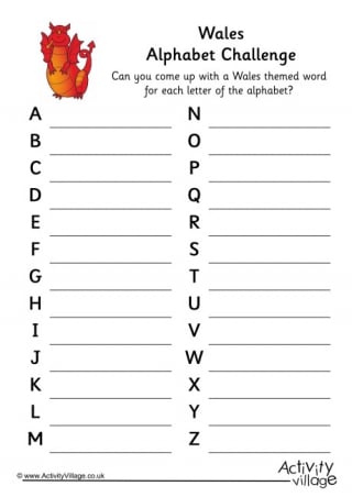 Wales Alphabet Challenge