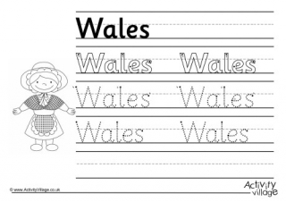 Wales Handwriting Worksheet