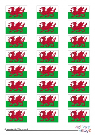 Wales Mini Flags Printable