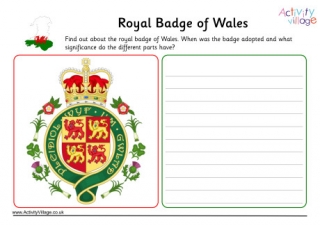 Wales Royal Badge Worksheet 