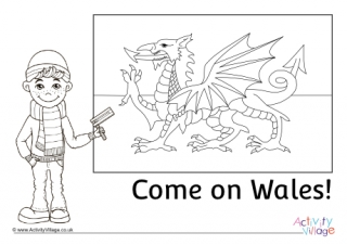 Wales Supporter Colouring Page 1