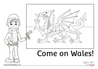 Wales Supporter Colouring Page 1