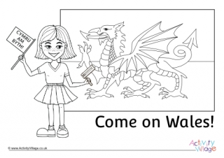 Wales Supporter Colouring Page 2