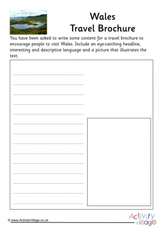 Wales Travel Brochure Worksheet