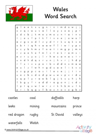 Wales Word Search